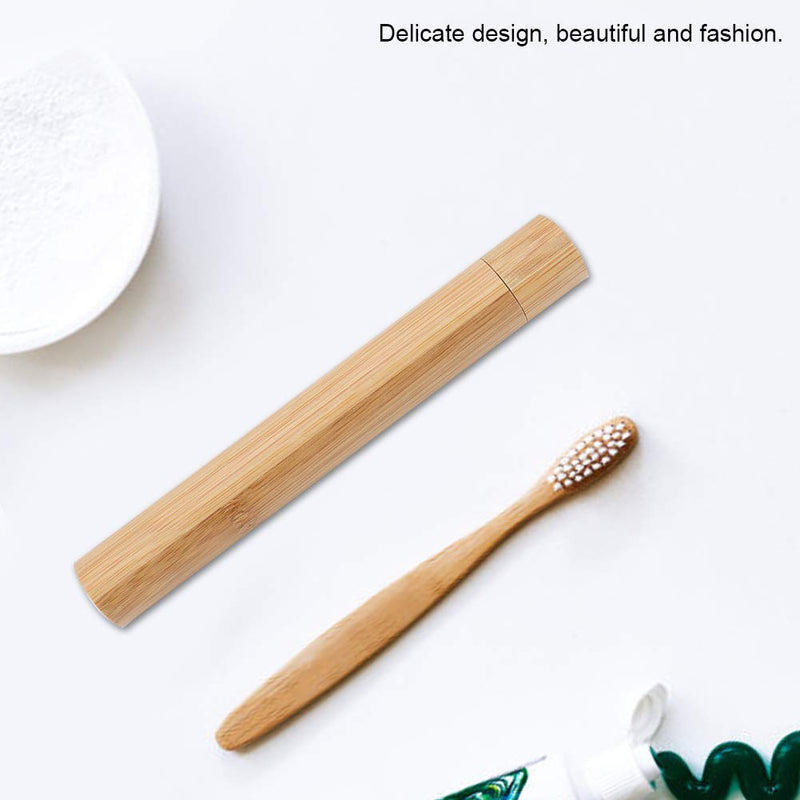 [Australia] - Portable Toothbrush Holder,Toothbrush Storage Case Portable Eco Friendly Bamboo Toothbrush Travel Protect Box Suitable for travel, camping, office, business trip 