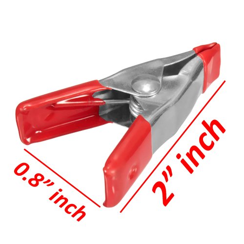 [Australia] - Wideskall® 2" inch Mini Metal Spring Clamps w/Red Rubber Tips Clips (Pack of 12) Pack of 12 