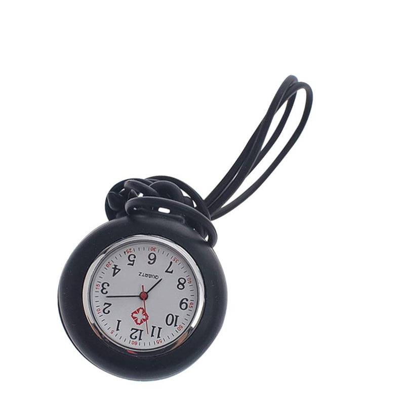 [Australia] - Hemobllo Nurse Fob Watch - Nurse Hanging Pocket Watch Fob Watch for Nurses Quartz Watches Nursing Watch with Silicone Case and Adjustable Lanyard (Black, Lanyard Color: Random) Black 60*4.3cm 