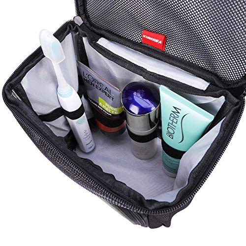 [Australia] - KUSOOFA Shower Tote Bag Travel Toiletry Bag, Hanging Shower Bag,Toiletry Bag with Quick Dry Technology Perfect for Women Men (B1-Black) 
