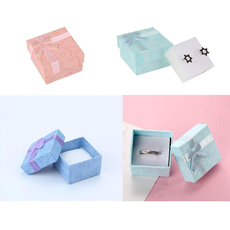[Australia] - HAMIYA 24Pcs Ring Box Small Gift Boxes Sturdy Cardboard Cube Box for Jewelry Pendant 1.6 x 1.6 x 1.2 Inches (Blue) Blue 