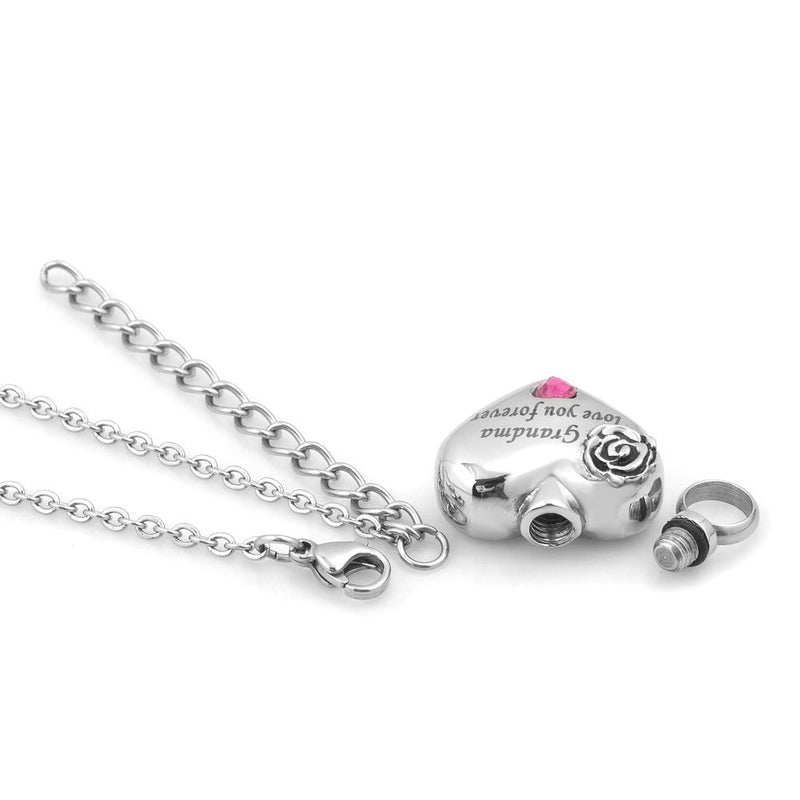 [Australia] - ShinyJewelry Love You Forever Heart Urn Necklace for Ashes Memorial Keepsake Cremation Pendant Grandma 