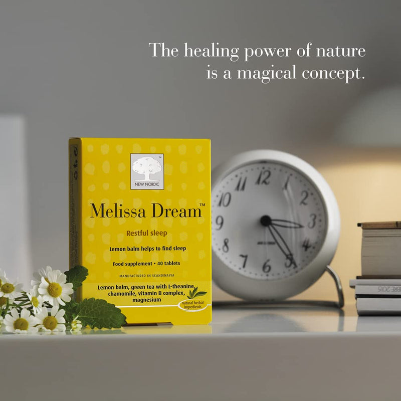 [Australia] - New Nordic Melissa Dream Herbal Sleeping Tablets 40 Pack - Natural Insomnia Relief - Natural Sleep Aid Tablets - Vegan Herbal Sleeping Tablets For Adults 