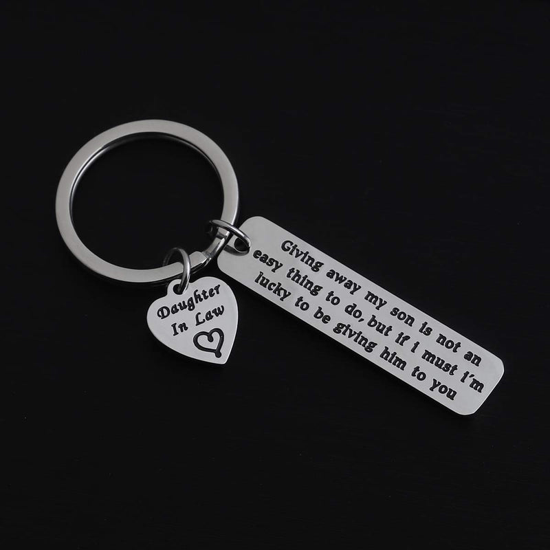 [Australia] - ENSIANTH Daughter in Law Gift Giving Away My Son is Not an Easy Thing to Do Keychain Wedding Gift Jewelry for Bride Bridal Shower Gift Daughter In Law Keychain 