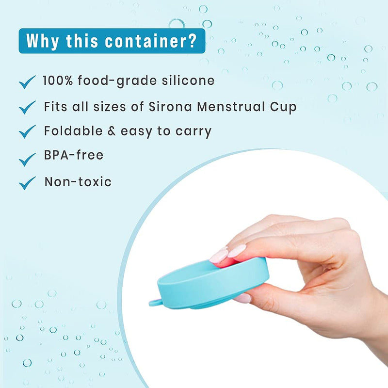 [Australia] - Sirona Menstrual Cups Container Foldable Sterilizing Silicone - 1 Unit | Microwave Friendly | Foldable Menstrual Cup Sterilizer 