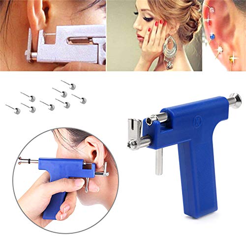 [Australia] - Stainless Steel Body Piercing Tool Kit Professional Ear Nose Navel Piercing Machine with 98 Pcs Ears Studs Tools Earring Stoppers 