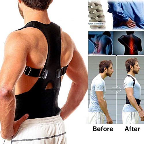 [Australia] - WGE Adjustable Magnetic Posture Corrector For Men And Women/Waist Back And Shoulder Support Strap/Pain Relief/Improve Bad Posture,M M 