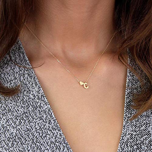 [Australia] - Gold Heart Initial Necklace for Teen Girls,Dainty Personalized Letter Heart Choker Necklace Gift for Women Necklace Jewelry O 