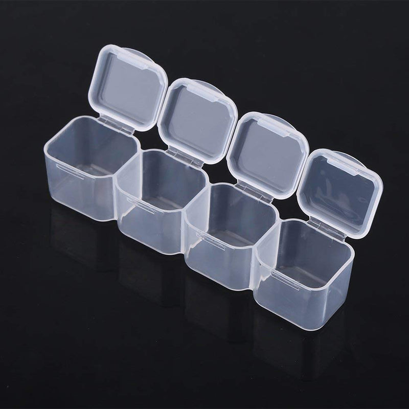 [Australia] - Clear Plastic Medicine Box 28 Slots Pill Box Adjustable Tablet Medicine Pill Container Jewelry Storage Organizer Box Pill Box Organiser Weekly Pill Box 17.5x10.8x2.7cm 