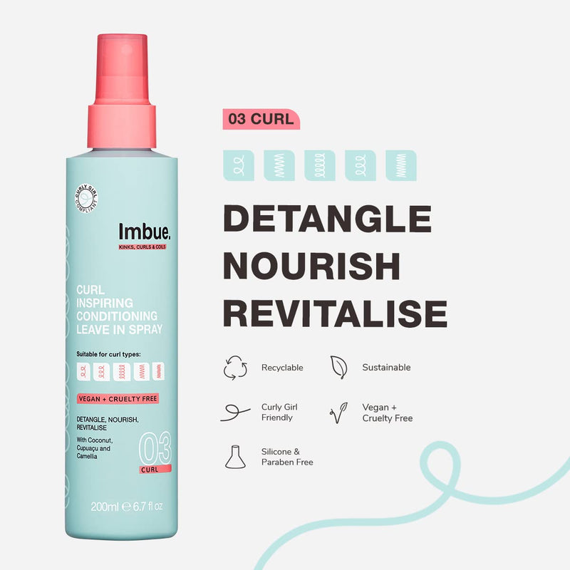 [Australia] - Imbue Curl Inspiring Conditioning Leave In Spray - Vegan and Curly Girl Compliant, 200ml 