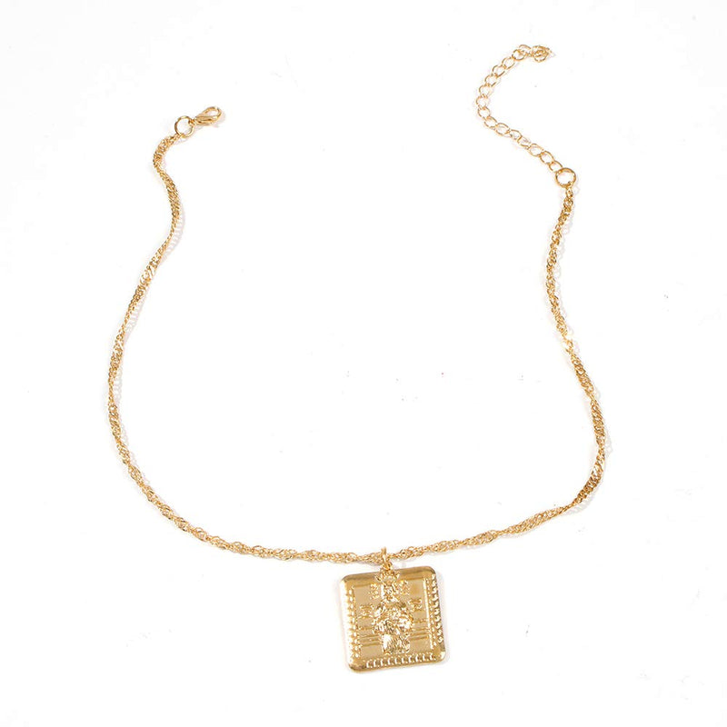 [Australia] - Solememo Gold Tone Chain with Cross Faith Pendant Necklace for Gift Virgin Mary 