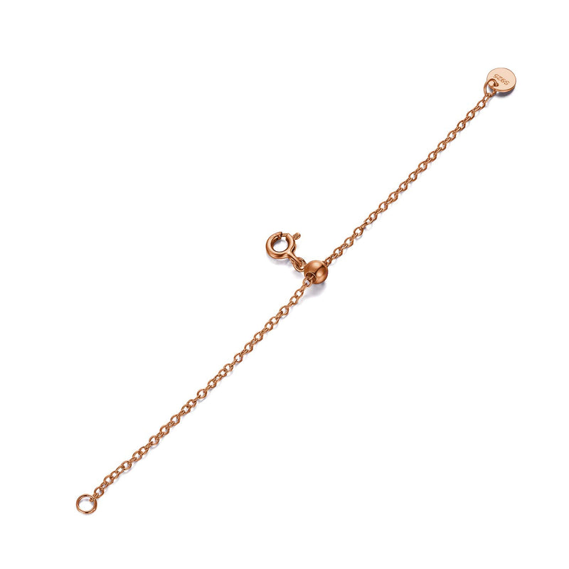[Australia] - 1pc 925 Sterling Silver 1.5mm Necklace Extender Chain 4inch Bracelet Anklet Single Bead Extension Adjustable Length 1pc-rose-gold-plated-silver 