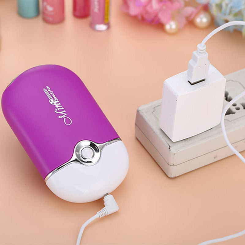 [Australia] - JUMP USB Mini Fan Air Conditioning Blower for Eyelash Extension (Blue/Purple) (Purple) Purple 