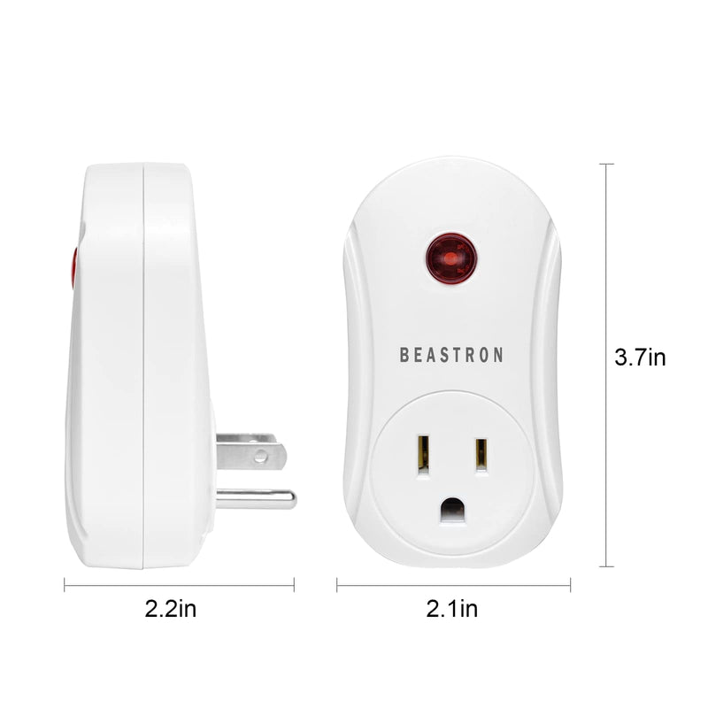 [Australia] - Beastron Upgraded Remote Controlled Outlet (1 Pack with 1 Remote),Expandable Remote Light Switch Kit, Wireless On Off Power Switch, 100ft RF Range, Compact Design, White 1 pack 