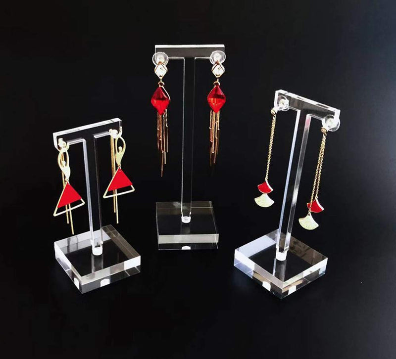 [Australia] - Svea Display for Jewelry Earrings High End Clear Acrylic Stands Blocks for Trade Show Photo Gallery Store Exhibit Presentation Set of 3PCs 