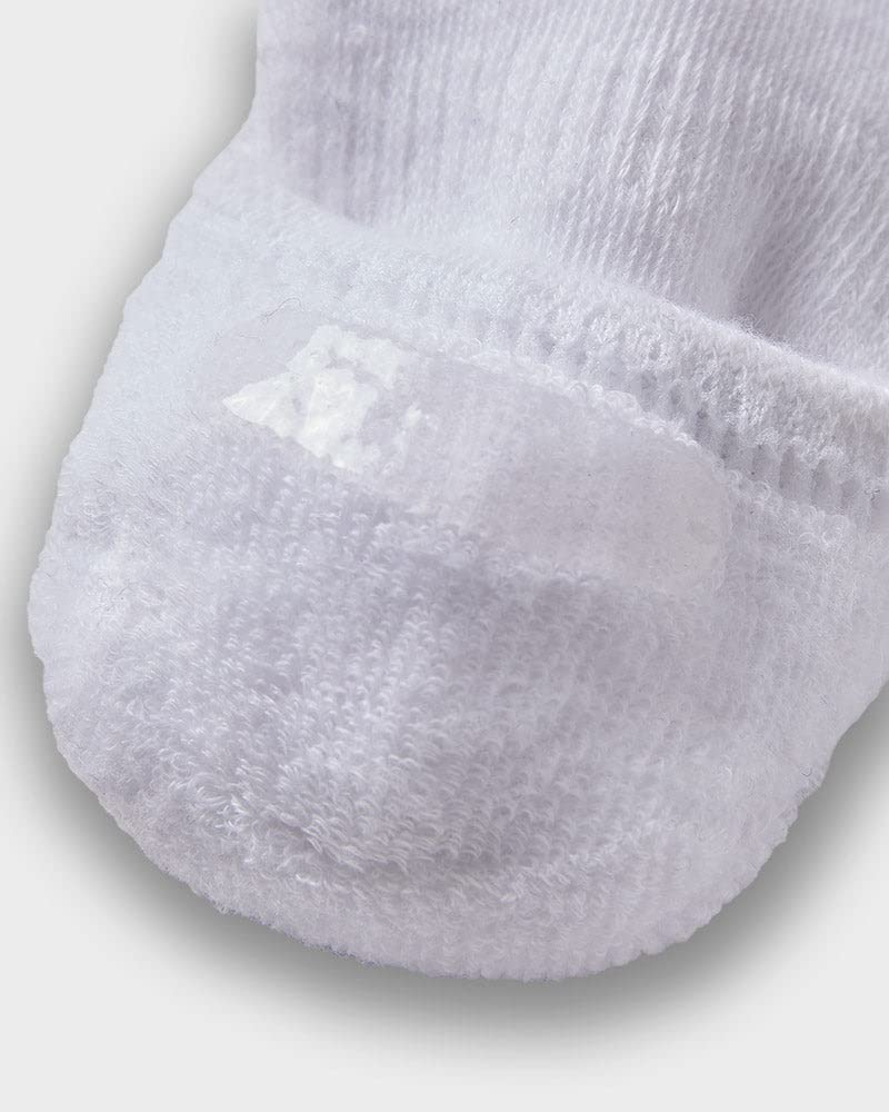 [Australia] - 32 DEGREEES Men's 6 Pack Comfort No Show Socks | Anti-Odor | Cushioned Heel | Fitted | Active | Casual | Work White Large 