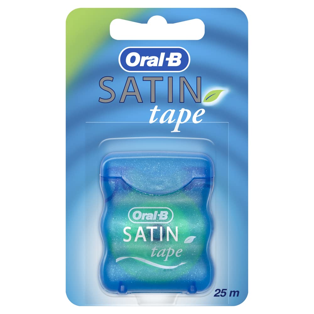 [Australia] - Oral-B Satin Dental Floss, 25 m, Plaque Remover For Teeth, Fresh Clean Feeling, Wide Tape With a Satin-Like Texture, Comfort Grip, Mint 