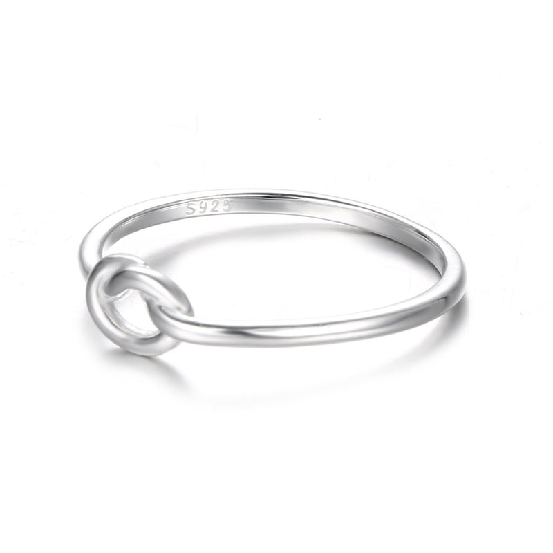 [Australia] - BORUO 925 Sterling Silver Ring Love Knot Promise Friendship High Polish Comfort Fit Band Ring Size 4-12 platinum-plated sterling silver 