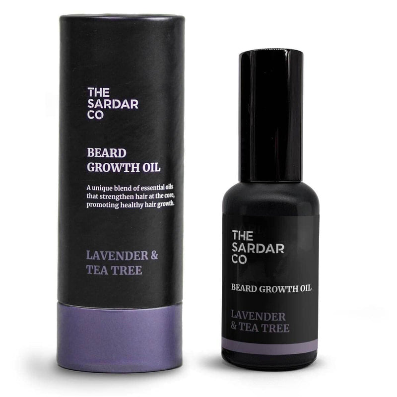 [Australia] - Beard Growth Oil with Caffeine | Lavender & Tea Tree Beard Oil | Natural Beard Oil for Men with Argan, Jojoba | Beard Softener & Beard Moisturiser | 30ml 