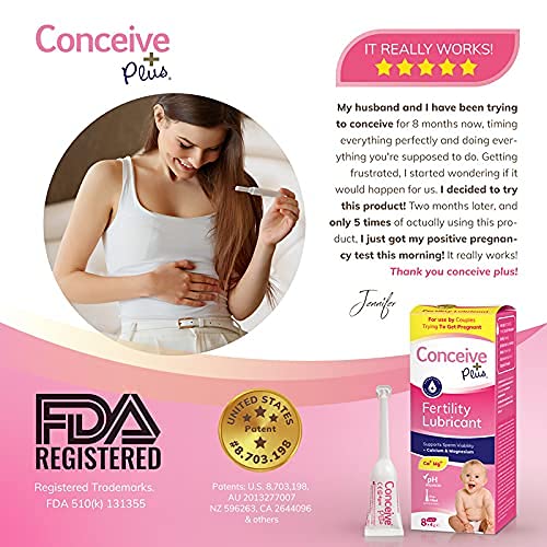 [Australia] - Conceive Plus Fertility Lubricant Travel Size Lube with Calcium + Magnesium Ions - Use When Trying to Conceive - Vaginal Moisturizer (3 x 4g Pre-Filled Applicators) 