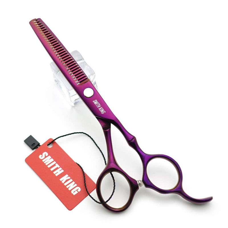 [Australia] - 6.0 inch hair scissors set hair cutting scissors & thinning scissors with razor&comb in 1 set (Violet) 