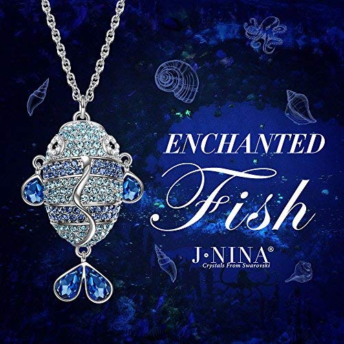 [Australia] - J.NINA ✦Fish Charming Sapphire✦Christmas Jewelry Gifts for Mom Women Necklace Fish Necklace Crystals from Swarovski Enchanted Jewelry Gifts for Her Ladies Girls Wife Girlfriend Sister Mother Lover 