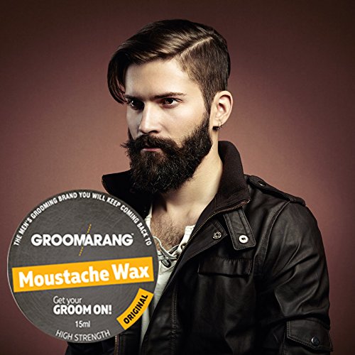 [Australia] - Groomarang Moustache & Beard Wax 15ml | Extra Strong Hold Styling Wax to Shape and Nourish Your Moustache and Beard | All-Natural, Organic, Cruelty Free | Gifts for Him 