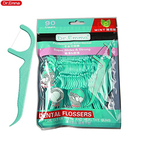 [Australia] - 90 Premium Dental Floss Stick Mint Flavour, Strong No Shred, Vegan Floss Best for Gingivitis Gum Disease Treatment, Bleeding Gums, Bad Breath Relief & Teeth Cleaning Hygienist Care- Pack 90 