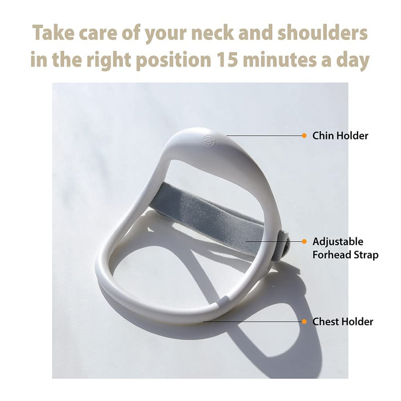 [Australia] - PUREPLAN Neck Shoulder Relaxer Traction Device for TMJ Pain Relief, Chiropractic. Cervical Collar Posture Neck Stretcher Brace Support (White - 1st Generation) 6.18x4.66x6.4 Inch (Pack of 1) 