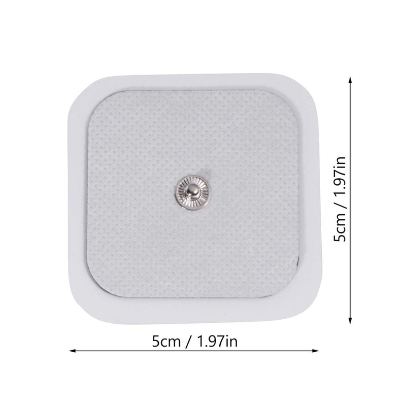 [Australia] - BESPORTBLE 5 x 5 cm 20 Pads Stud TENS SELF Adhesive Pads FIT BEURER Tens Unit Pads Replacement Tens Electrodes Reusable for Electrotherapy Massage (White) 