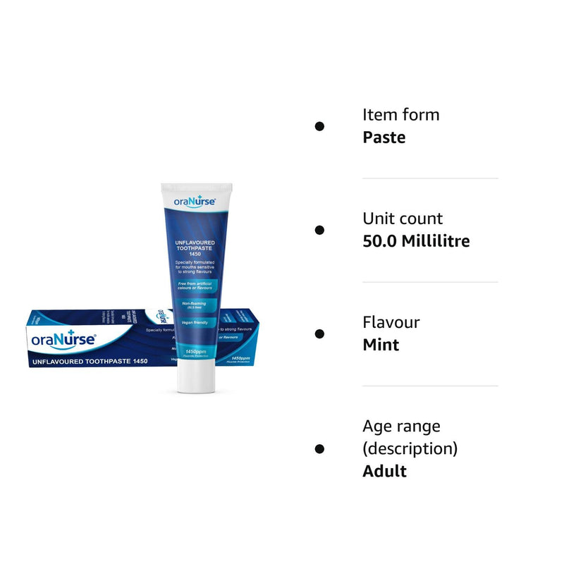 [Australia] - Oranurse Unflavoured Toothpaste 50 ml (Pack of 1) 