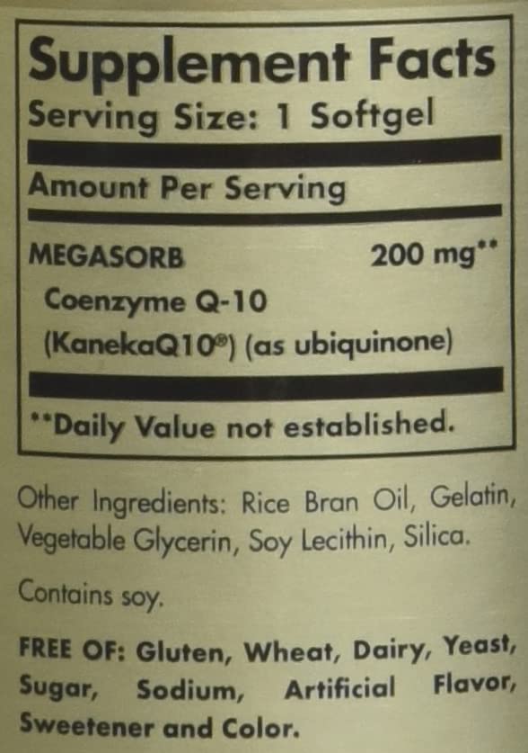 [Australia] - Solgar Megasorb CoQ-10 200 mg, 60 Softgels - Supports Heart & Brain Function - Coenzyme Q10 Supplement - Enhanced Absorption - Gluten Free, Dairy Free - 60 Servings 