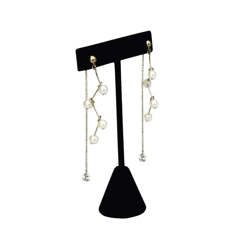 [Australia] - Ikee Design 6 Pcs Set Premium Black Velvet T- Shape Style Earring Display Stand, Earring Stand Jewelry Display for Showroom, Tradeshow, and Showcase Display, 2 1/2”W x 4 1/2"H 