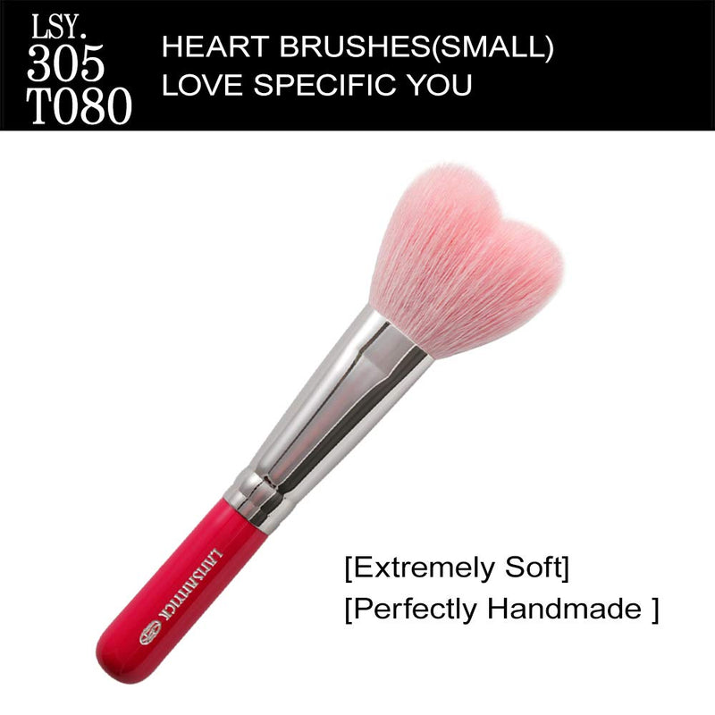 [Australia] - LSY Heart Brushes(Small),Special Heart Shape Design,Natural Goat Hair,Suitable for Blush and Powder.(Pink) Pink 