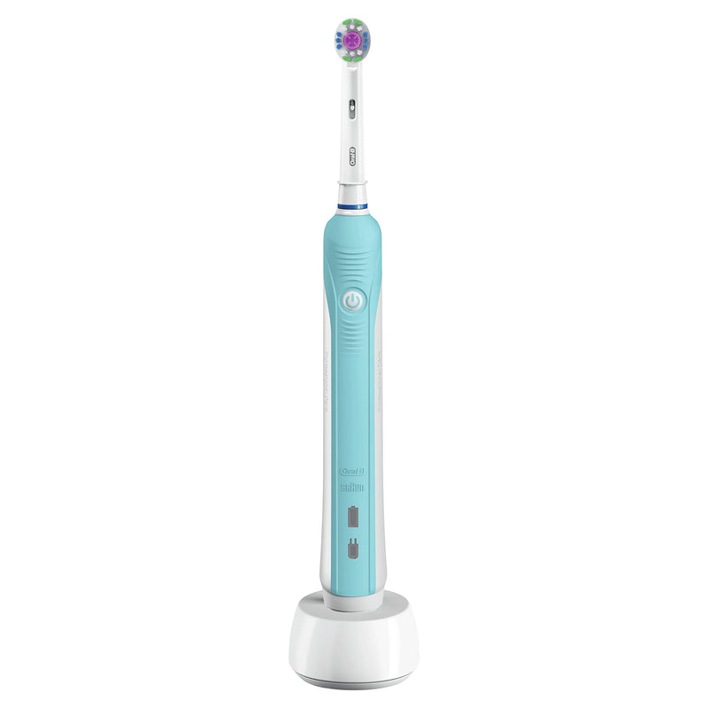 [Australia] - Oral-B 1 Pro Electric Toothbrush with Pressure Sensor, 1 Handle, 1 Toothbrush Head, 1 Mode with 3D Cleaning, 2 Pin UK Plug, 600, Blue Blue 3d White 