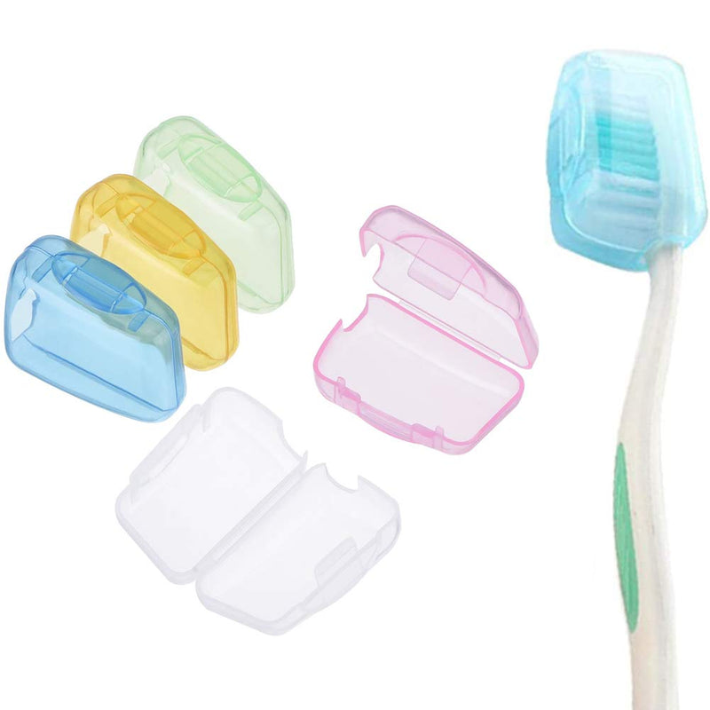[Australia] - HUPOO Travel Portable Toothbrush Head Covers Toothbrush Protective Case Toothbrush Head Protector Cap Case Camping Brush Cleaner Protect. 5 PCS 