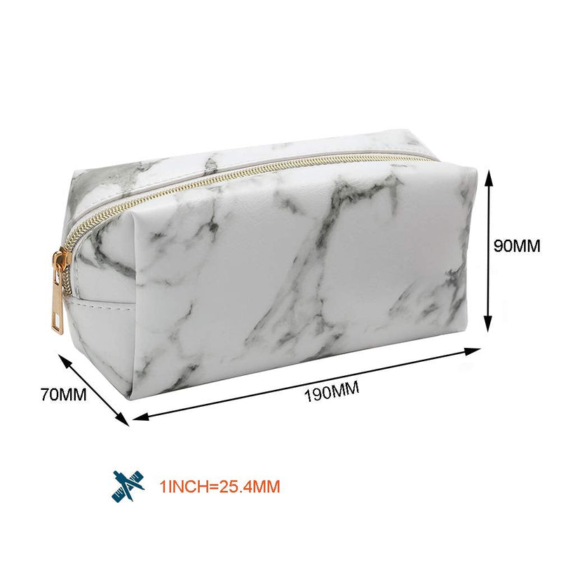 [Australia] - Yxaomite Marble Makeup Bags, Travel Cosmetic Bags Storage Brushes Pouch PU Leather Toiletry Wash Bag Pencil Case Portable Make Up Pouch Gift for Valentine's Day 