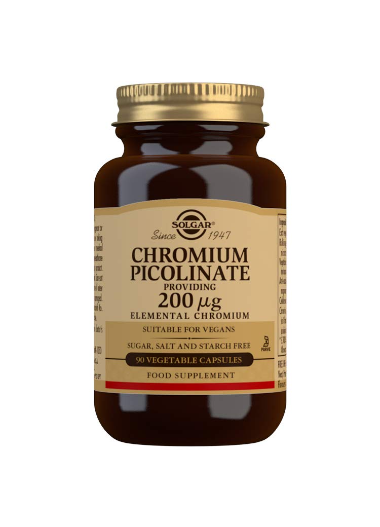 [Australia] - Solgar Chromium Picolinate 200 �g Vegetable Capsules - Pack of 90 - High Absorption Rate - Supports a Healthy Metabolism and Blood Glucose Level - Vegan and Gluten Free Gold 