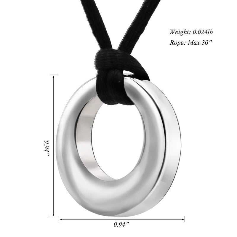 [Australia] - Circle of Life Cremation Jewelry for Ashes Stainless Steel Pendant Urn Necklace Keepsake Memorial Jewellery Silver 