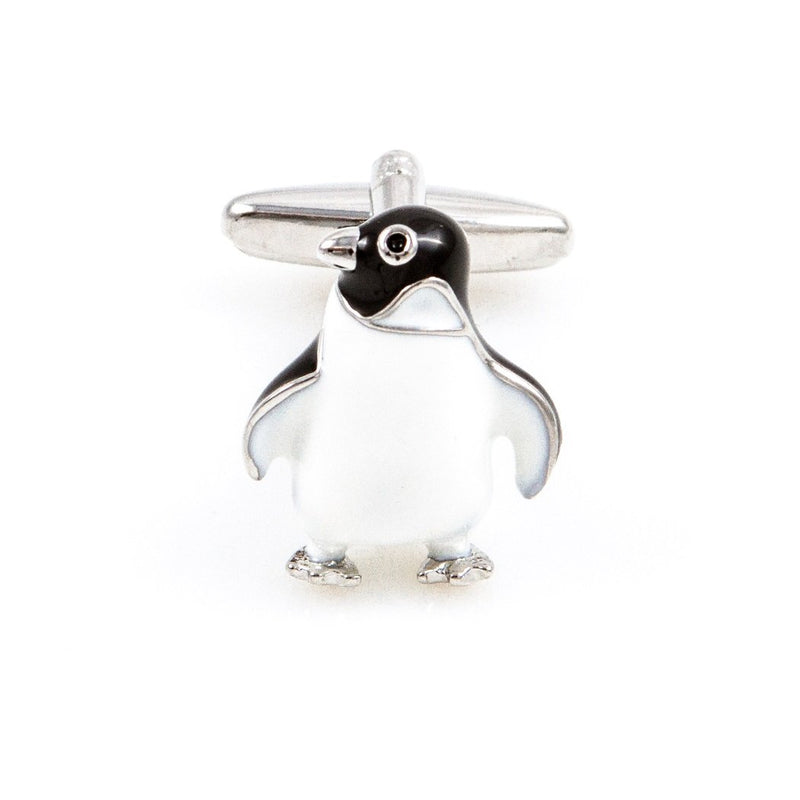 [Australia] - MRCUFF Penguin Formal Happy Dancing Feet Pair Cufflinks in a Presentation Gift Box & Polishing Cloth 