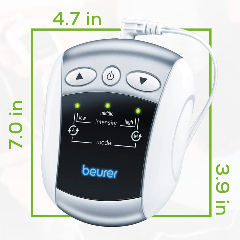 [Australia] - Beurer EM34 TENS Unit Muscle Stimulator, 2-in-1 Knee & Elbow TENS Machine, E-Stim Device for Knee Pain Relief with 25 Intensity Levels, Electric Massager with Universal Brace 