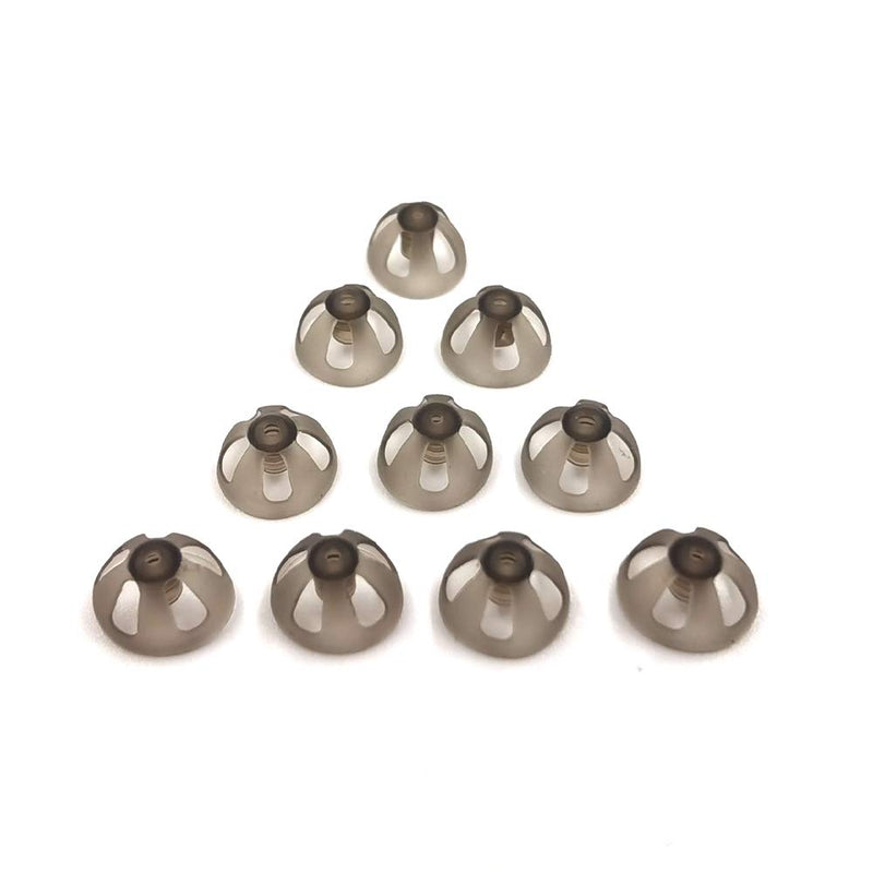 [Australia] - Hearing Aid Domes Smoky Gray Tips Ear Pieces Comfortable for Open Fit BTE Sound Amplifier PSAP Kit Invisible 10mm (L * 10) 