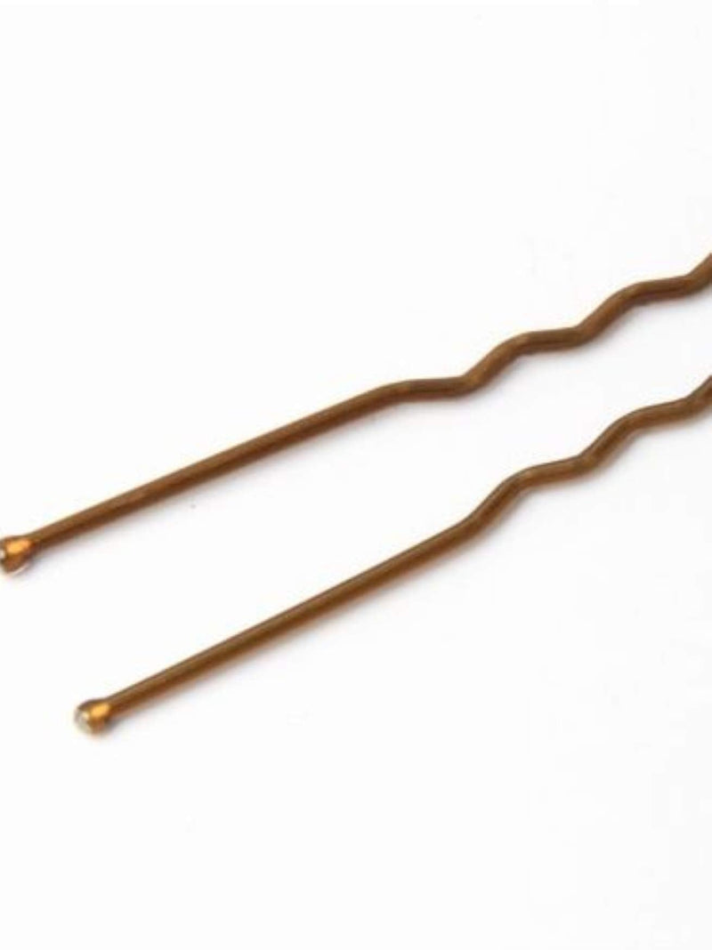 [Australia] - La Peach Fashions Ladies Regular Hair Styling Hair Pins Bobby Pins Kirby Grips Bun Pins Waved Hair Pins Size 50 mm (Brown) Brown 