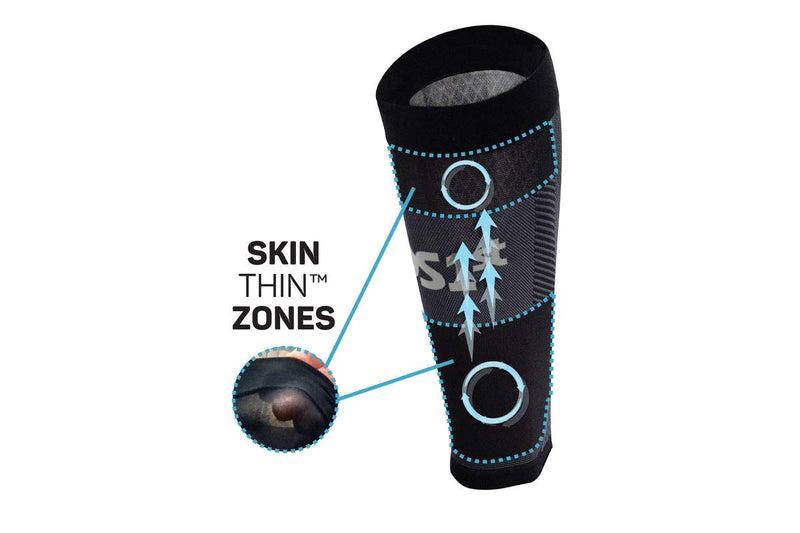 [Australia] - OS1st TA6 Thin Air Running Compression Calf Sleeves with Special Skin-Thin Design maximizing air-Flow to Prevent overheating and Keep Legs Cool and Dry Grey Medium 
