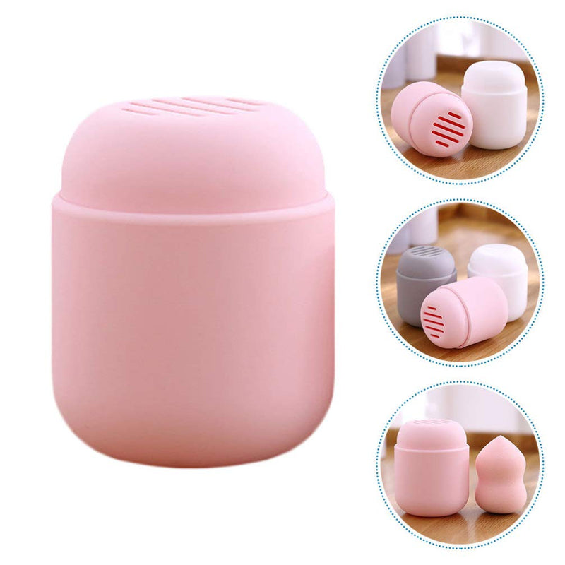 [Australia] - Beaupretty Makeup Sponge Holder Makup Blender Holder with Cover Cosmetic Sponge Carrying Container Foundation Blending Sponge Makeup Puff Travel Case (Pink) 