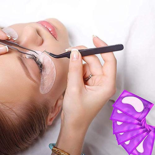 [Australia] - 100 Pairs Eyelash Extension Gel Patches, Lash Extensions Hydrogel Under Eye Pads Beauty Eye Mask supplies(purple) 