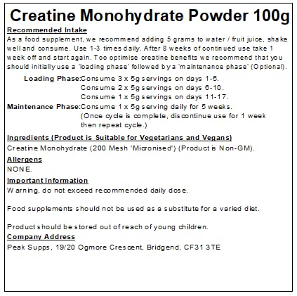 [Australia] - Creatine Monohydrate Powder 100g | Pure | Micronised 100 g (Pack of 1) 