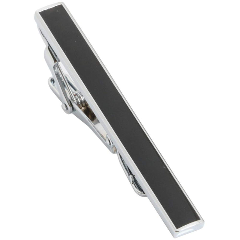 [Australia] - GWD Mens Tie Bar Clip 2.1 Inch, Silver-Tone, Black, Gray A style 