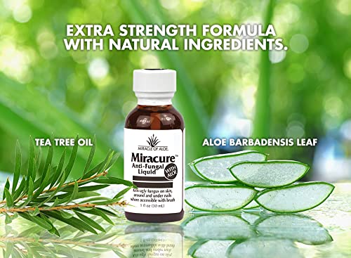 [Australia] - Miracure Anti-Fungal Treatment 1 ounce bottle with 10 Toe Separators and Brush with UltraAloe 