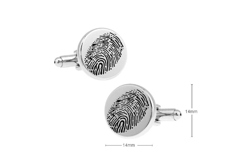 [Australia] - MRCUFF CSI Fingerprint Police FBI Pair Cufflinks in a Presentation Gift Box & Polishing Cloth 